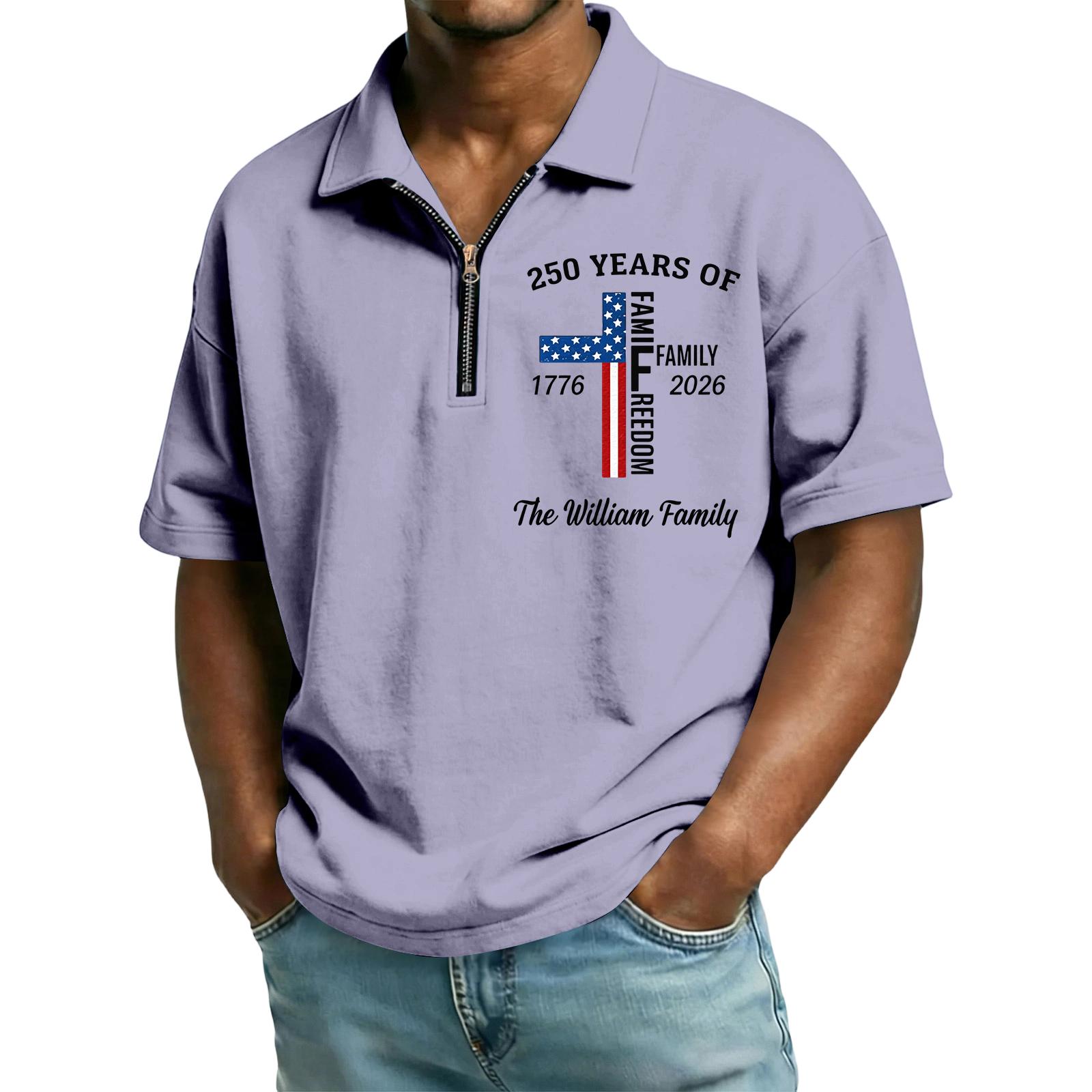 

Men s Collared Short Sleeve , Independence Day Flag Letter Print Loose Casual Summer Tops M фіолетовий