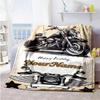 Harley-davidson Motorcycles Customize Your Name Blanket Lightweight Customizable Blanket Soft Warm Cozy Versatile for Nap Living Room Seaside Bedding
