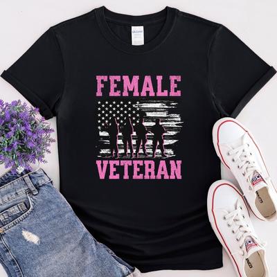 26 Female Veteran Shirt, US American Military Veteran Lady, Retired Female Mili Unisex T-Shirt