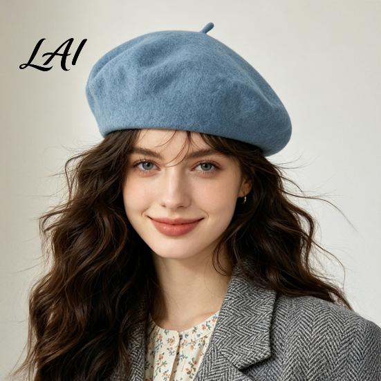 Casual Street Leisure Wear Women French Beret Hat Wool Blend Artist Retro Warm Gift for Her Painter Cap Solid Color Cozy Autumn Winter Elegant