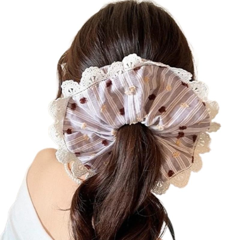 Lace Hair Rope Hair Bun Scrunchies Elastic Hair Rope Big Hair Scrunchy Heavy Duty HairBands Female Accessories