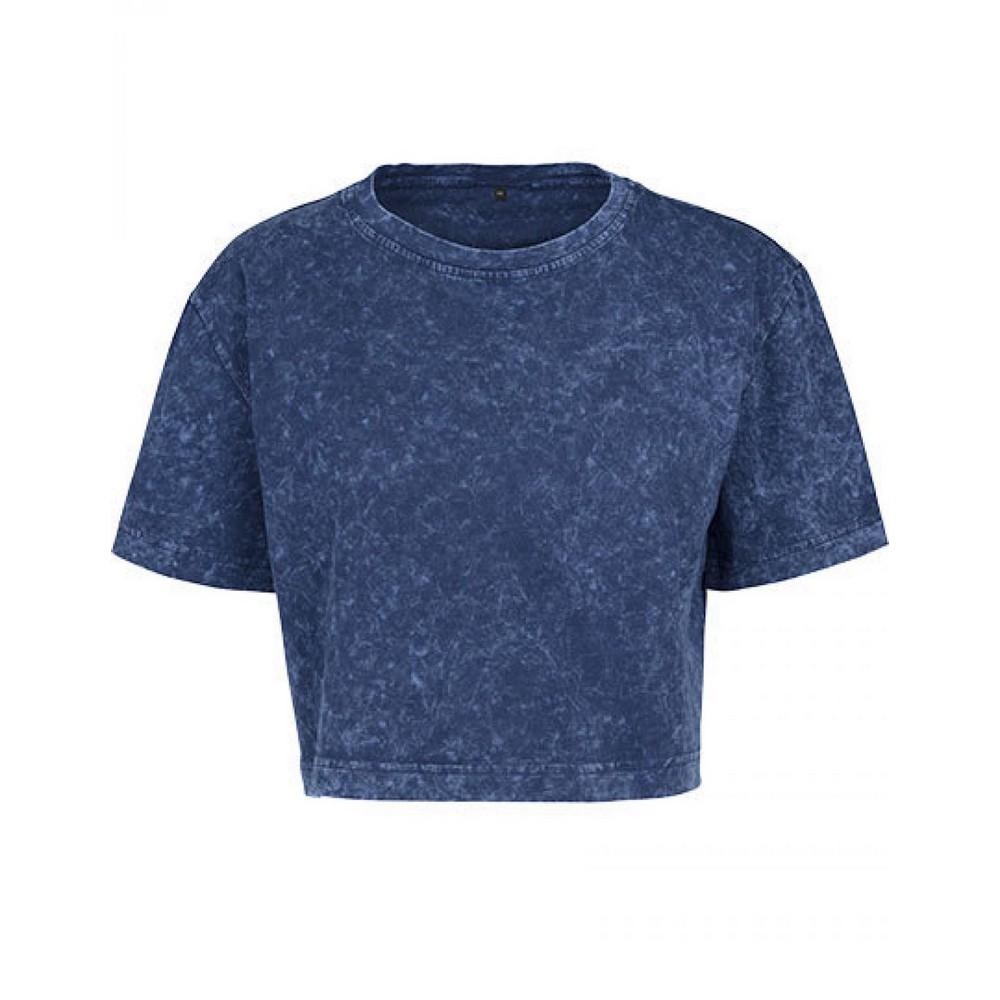 Build Your Brand Womens/Ladies Acid Wash Crop T-Shirt