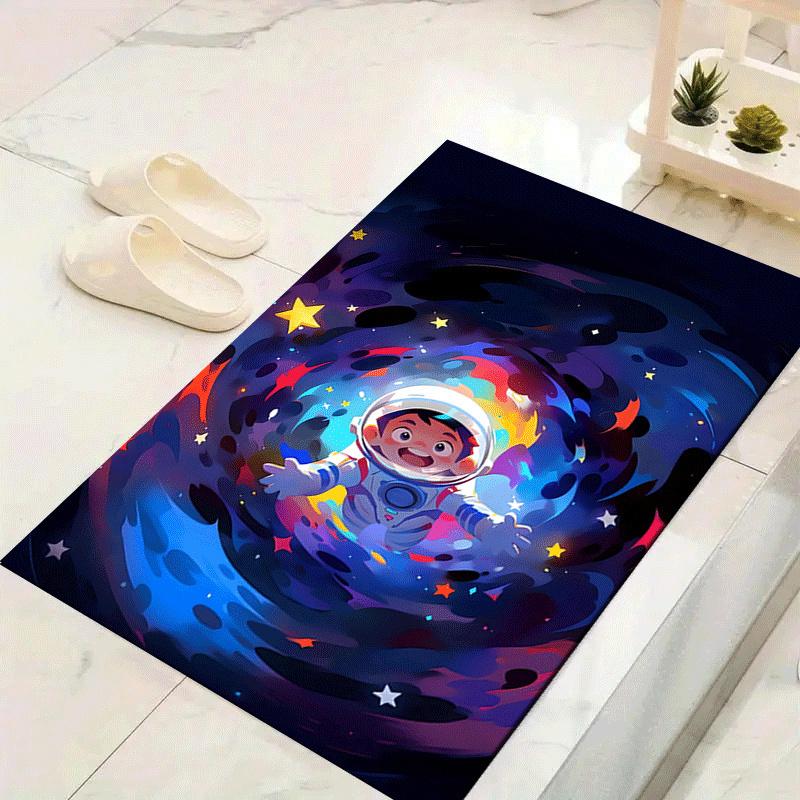 

1pc Astronaut Space Journey Print, Design Indoor Area Rug - Soft, Anti-Slip, and Durable Gaming Room Decor for Bedroom 60cm by 90cm