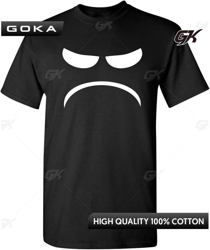 Mad Smile Face Graphic Sarcastic Emoticon Funny Printed Graphic T Shirt Comfortable Round Short Sleeved Tops