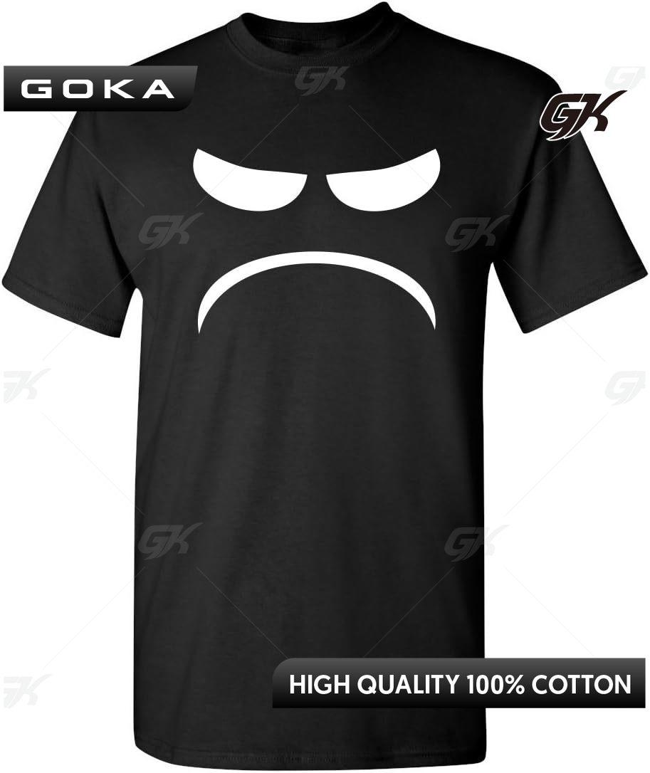 Mad Smile Face Graphic Sarcastic Emoticon Funny Printed Graphic T Shirt  Comfortable Round Short Sleeved Tops S