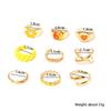 9pcs Gold-color Ring Set Women Fashion Trend Wind Open Finger Ring Yellow Department Zinc Alloy Jewelry