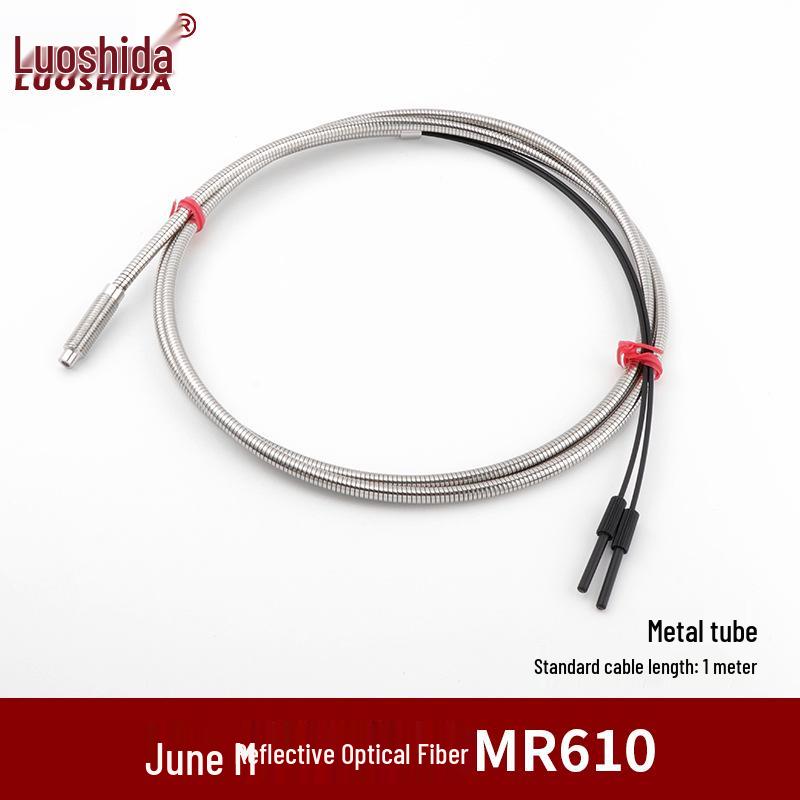 Fiber Optic Amplifier & Sensor Probe with Right Angle Elbow Metal Cable