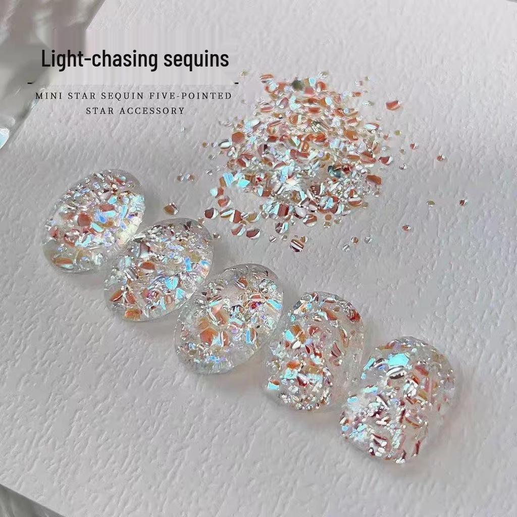Hexagonal Silver Phantom Glitter: Mixed Nail Art Decoration Accessories.