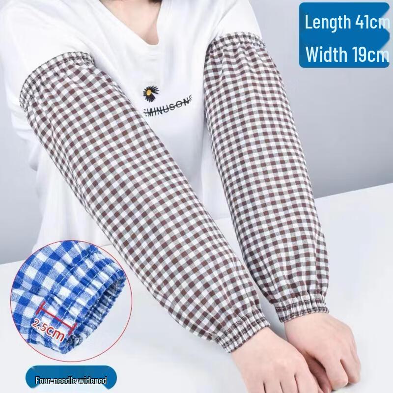 JingJingRS Adult Extended Cotton Plaid Arm Sleeves