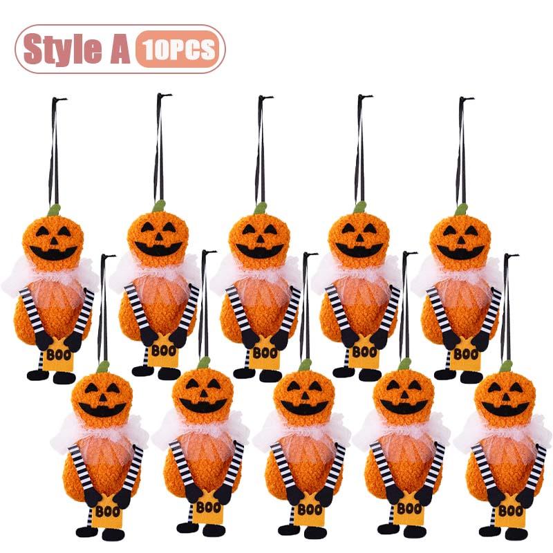 1-10PCS Halloween Hanging Decor Set Pumpkin Ghost Black Cat Skeleton Design for Home Wall Indoor Party Holiday Festival Decor