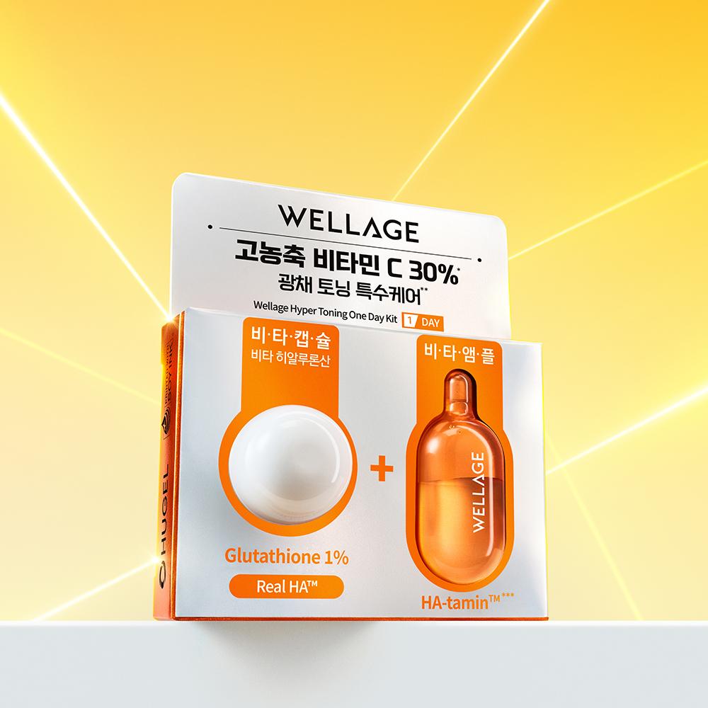 Wellage One Day Kit Capsule Ampoule 1pc  Pdrn Hyaluronic Acid Cica Toning  4type
