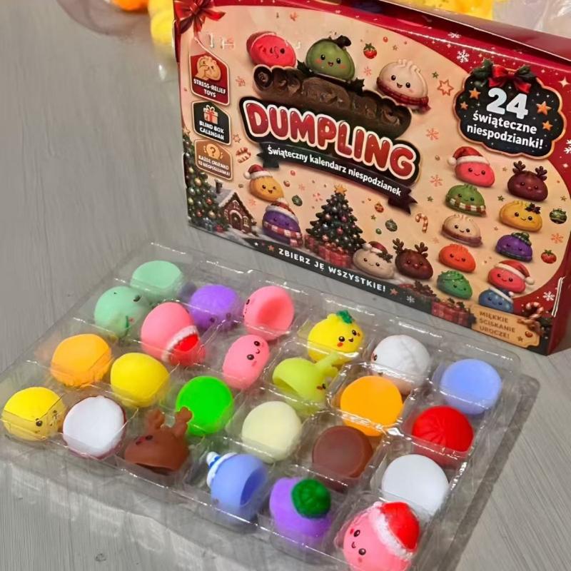 2026 Christmas Dumpling Advent Calendar 24days Fidget Countdown Calendar Stress Relief Squeeze for 2026Xmas Adventskalender Gift