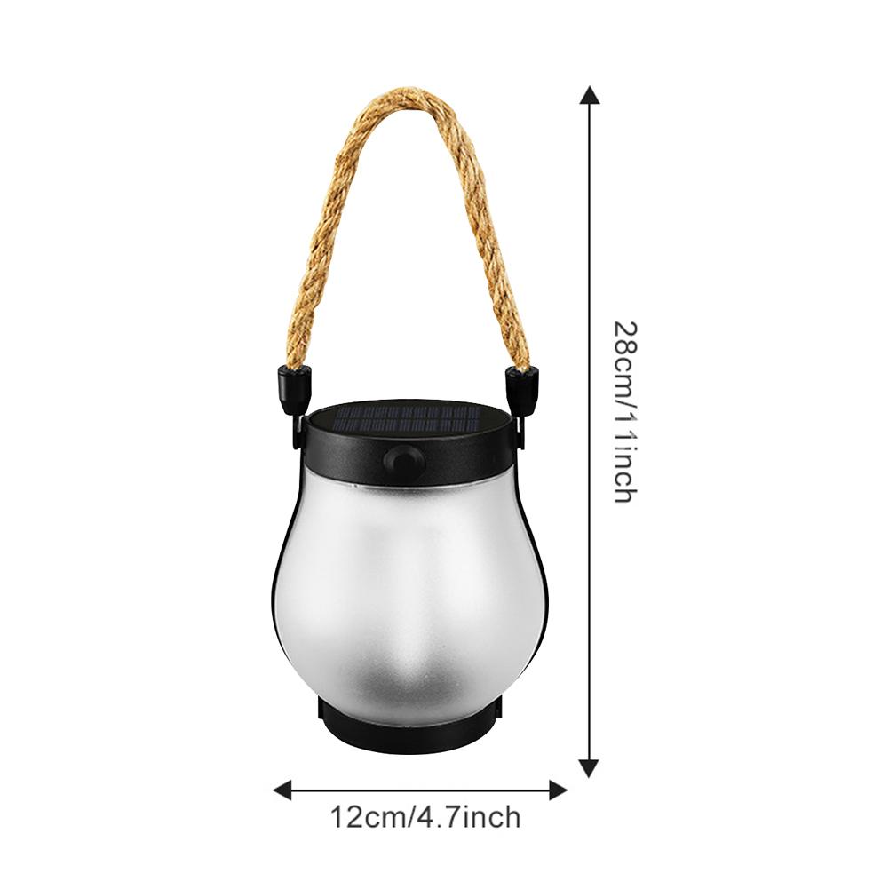 Solar Flame Light with Rope Garden Lantern Rechargeable LED Light Waterproof LED Lantern Bright Lighting for Outdoor Garden Yard