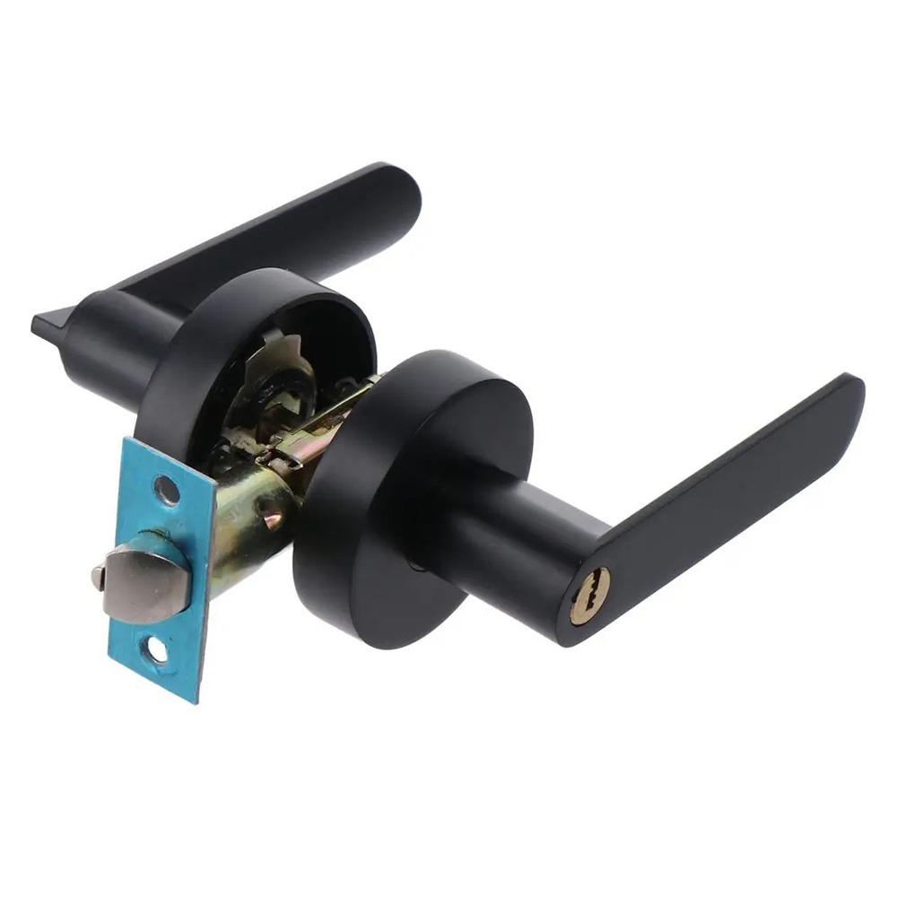 

1 комплект Входная раздвижная дверная ручка-замок Алюминиевый сплав Запираемые замки Новый замок-кноб Black