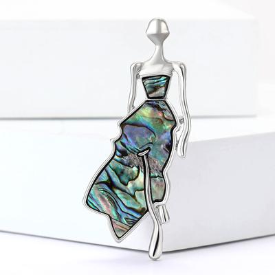 Atmospheric Alloy Floating Skirt Shell Girl Brooch Personalized Fashion Women'S Suit Coat Corsage Jewelry Pin