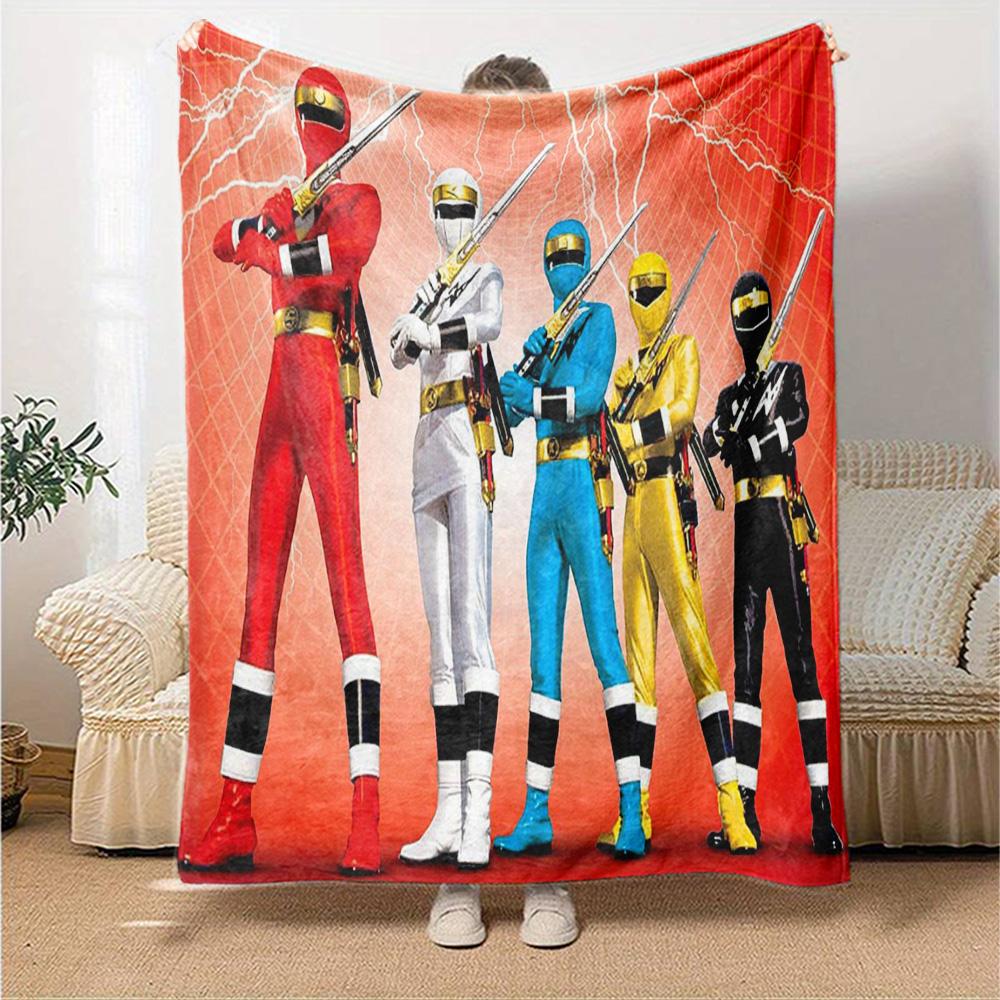 Power Rangers Team Flannel Blanket Super Soft Warm Cozy Blanket For Sofa Bed Office Travel Allseason Home Decor Gift
