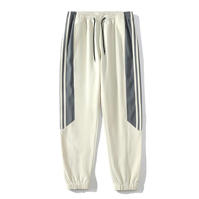 Men's Spring and Autumn Models Plus Size Thin Section Zip Section Stand-up Collar Jacket + Wide-leg Trousers Sports Two-piece Set