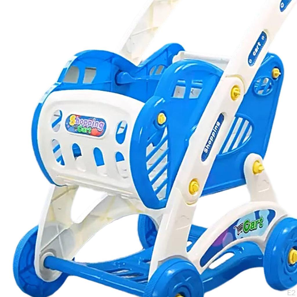 Kinder Mini Einkaufswagen Spielzeug für Supermarktspiel, Geschenkidee Geburtstage, Kleines Wagen Set