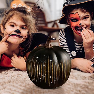 Twinkle Light Pumpkins Twinkle LED Light Pumpkins Timer Lighted Sparkling Starry Night Glass Pumpkin for Bedroom Hallway