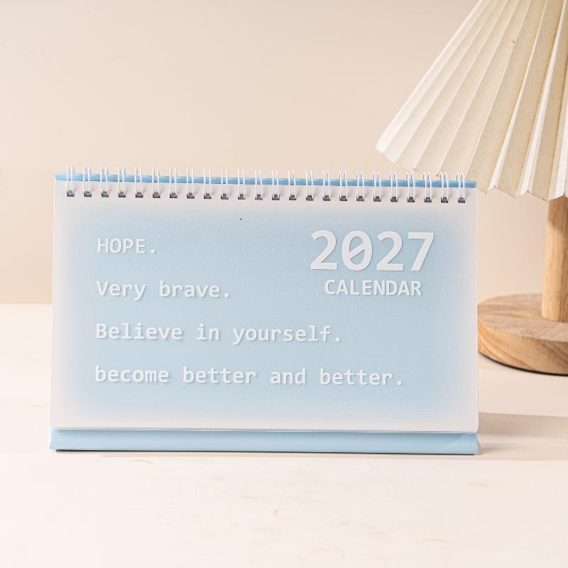 [TG835]2027 Ins Style Calendar Simple Fresh & Creative Desktop Decoration Plan Check In Ornament Office School Supplies