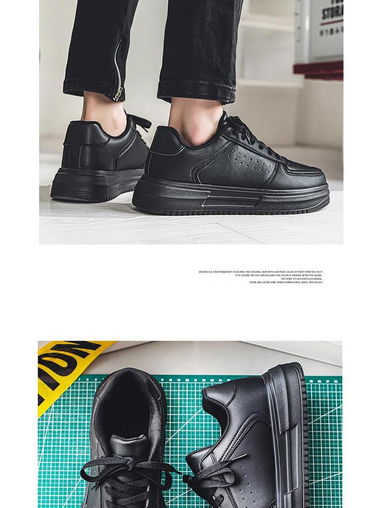 Men's Black Non-Slip Waterproof Leather Chef Shoes for Summer Cooking & Leisure