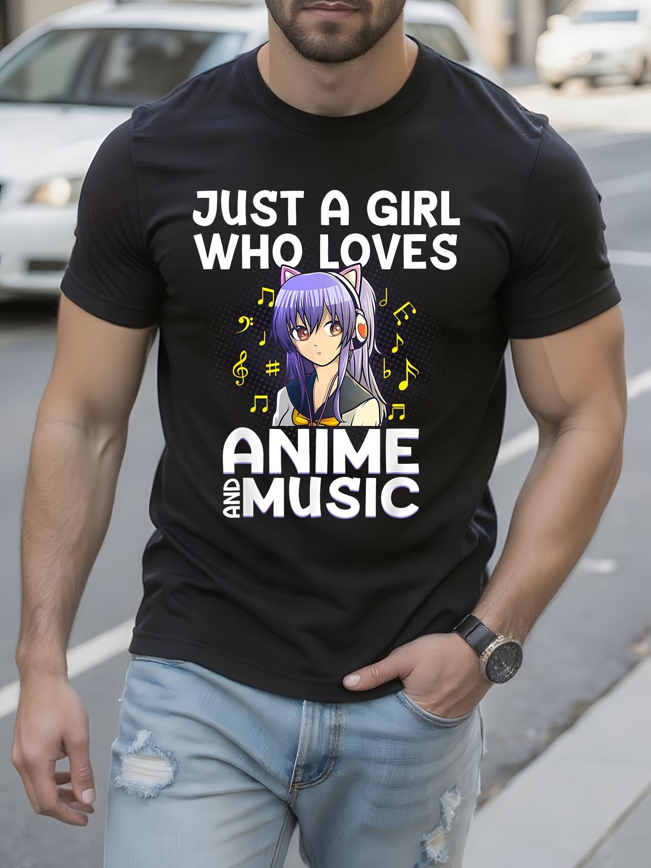 Anime Music Lover Graphic Tshirt - Just a Girl Who Loves ... XXL