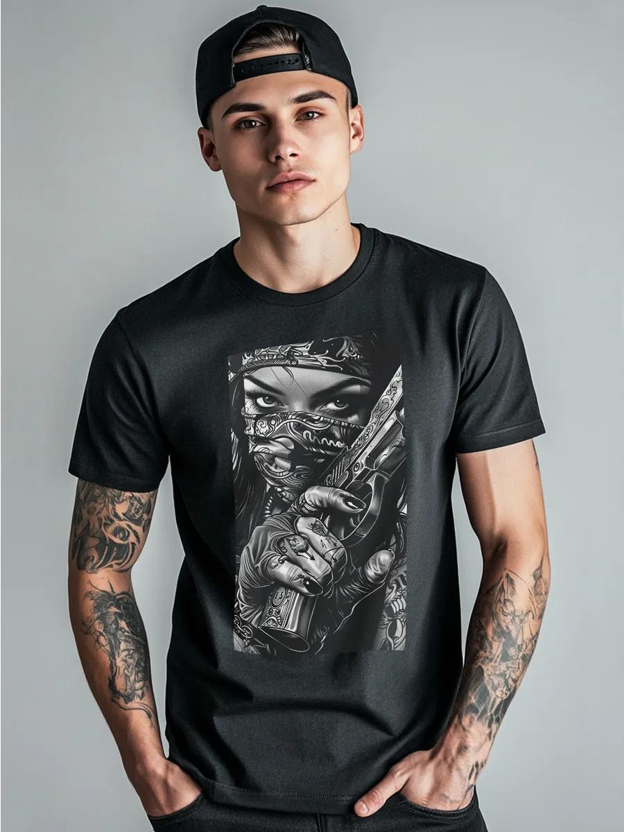 Retro print T-shirt M