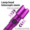 UV-A 365nm Flashlight Type-C Rechargeable Aluminum Zoom Torch for Antique/Mechanical Detection 18650 Battery Not Included