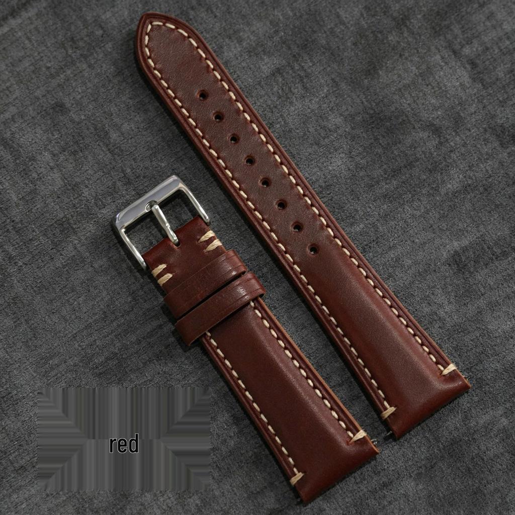 High-Quality Retro Genuine Leather Pin Buckle Watch Strap for Men and Women, Top Layer Cowhide Watch Band