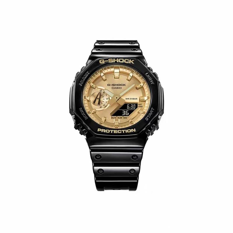 

CASIO Customized watch modified series steel and gold era trend modification waterproof luminous steel and gold era Quart GA-2100GB-1A срібний