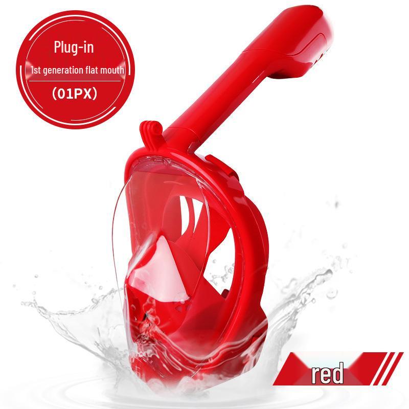 Sada pro šnorchlování pro dospělé: Silikonová potápěčská maska a brýle s plně suchým šnorchlem.