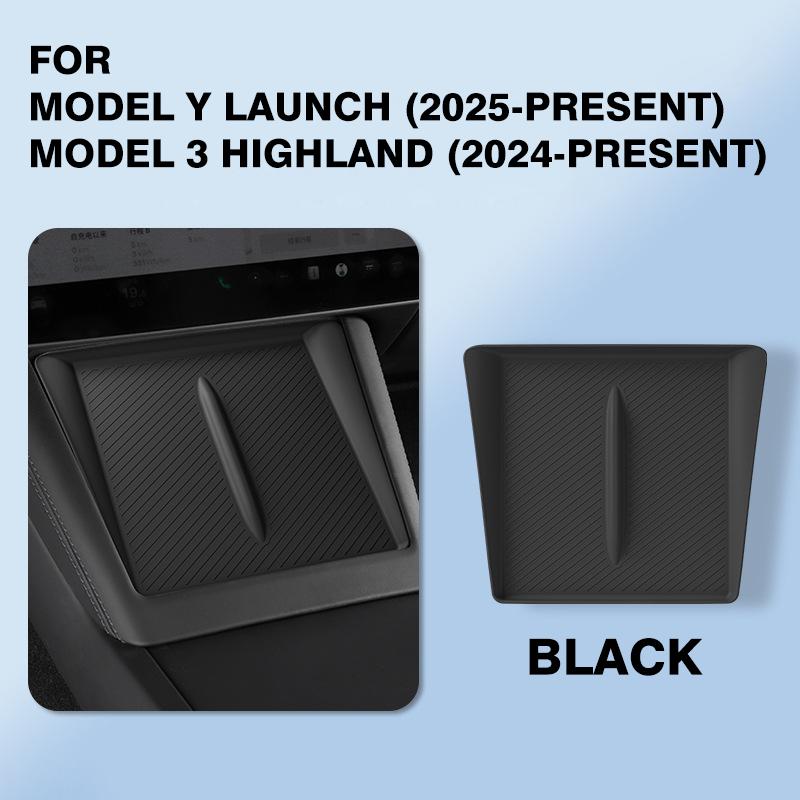 Capa Protetora de Silicone para Carregamento Sem Fio para Tesla Model Y Juniper Model 3 Highland 2025+ Pad Inferior do Controle Central