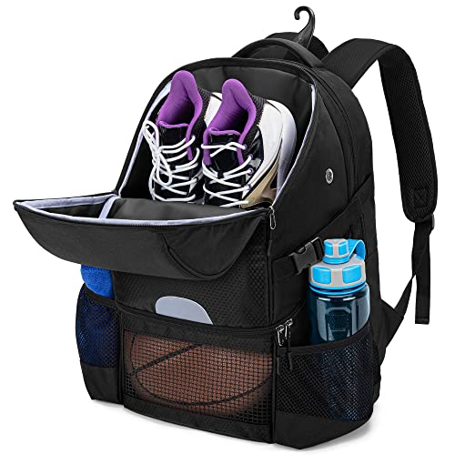 DSLEAF Basketball Backpack for Adults, Large Capacity Basketball Backpack with Ball Storage, Suitable for Soccer Backpacks
