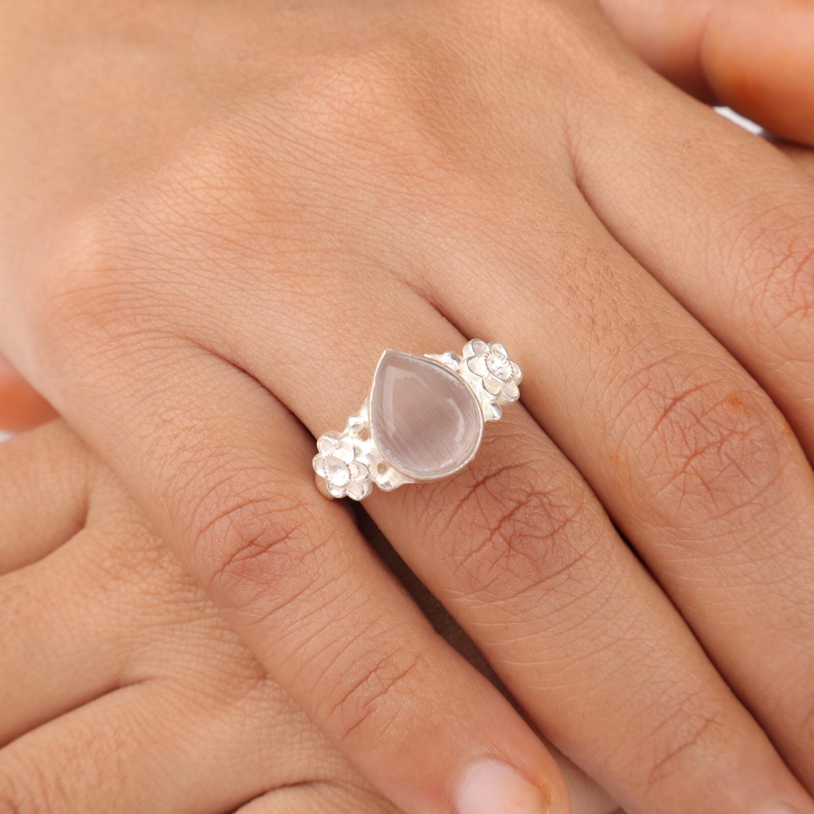 

Natural Selenite Ring 925 Sterling Silver Handmade Gemstone Ring Women s Jewelry RR-59-38 13