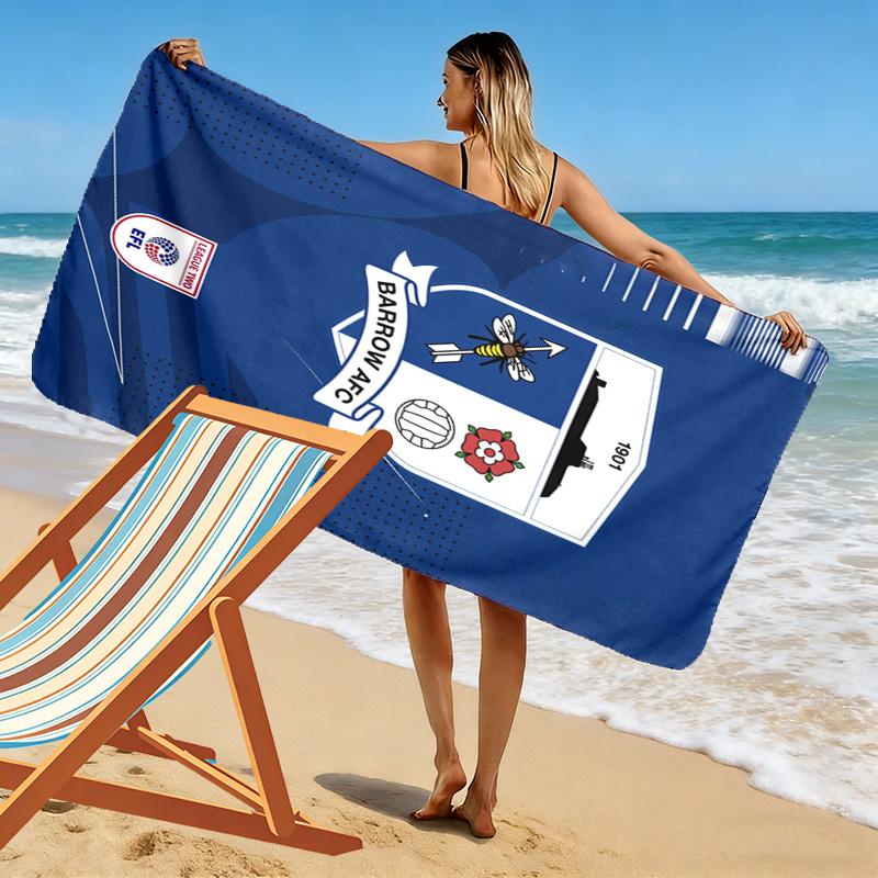 BARROWA FC Print Beach Towel, Large Soft Quick Dry Towel for Beach Camping Swimming