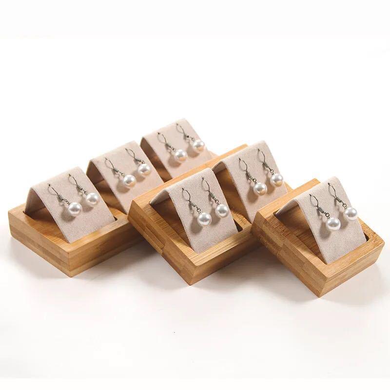 Bamboo Earring Stud Display Stand and Tray Ornament