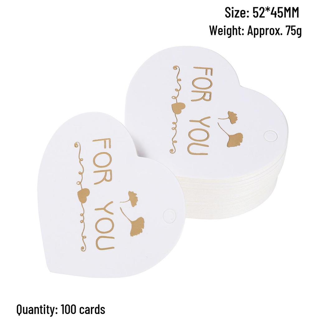 Heart-Shaped Cowhide Paper Blank Tag - Valentine's Day Red Label