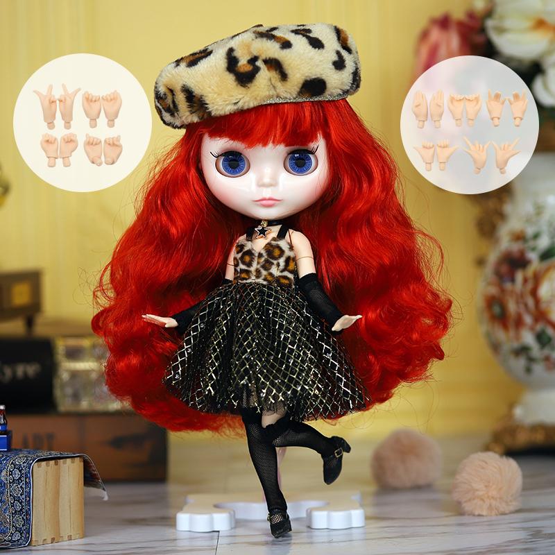 

ICY DBS Blyth doll 1/6 Anime Doll joint body white Skin glossy face Special Combo with dress, shoes and hands 30cm BJD TOY full set with hands