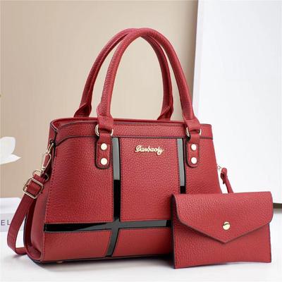 Exquisite 2 Pcs/set Women's Bag Handbag Composite Bags Women Pu Leather Shoulder Bags Large Tote Messenger Women Bag