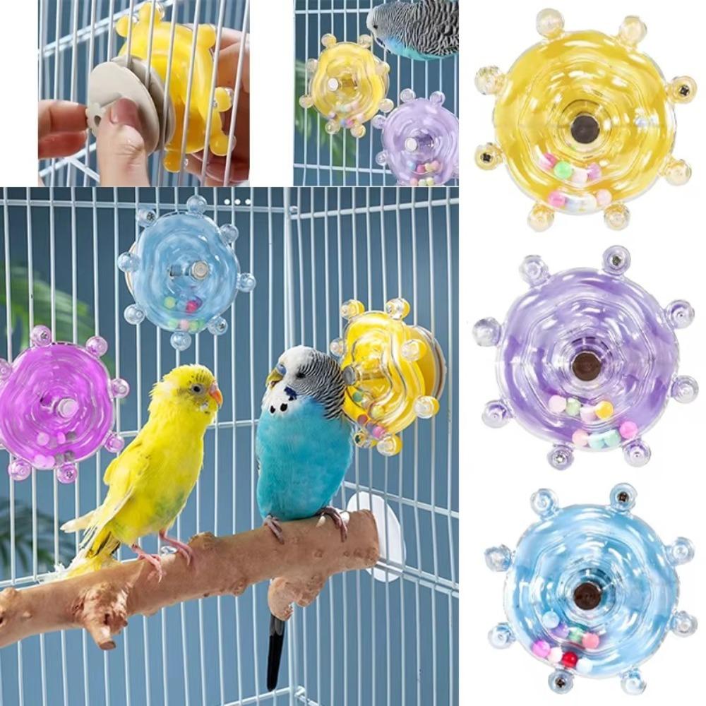 Rattle Parrot Wheel Toy Rotate Sounding Ball Toys Funny Birds Cage Feeder  Parrot
