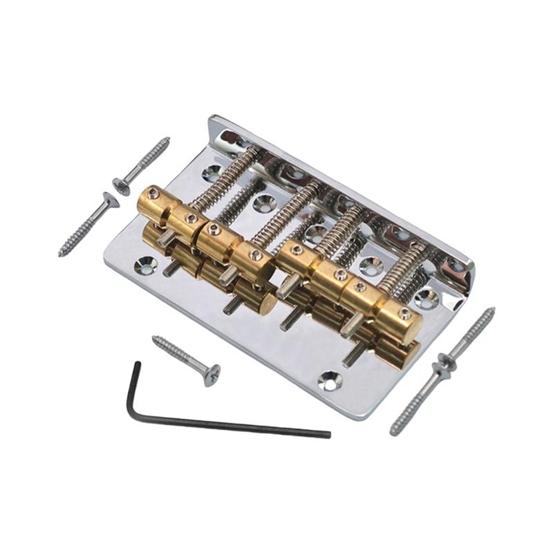 4 String Fixed Bass Bridge Electric Bass Bridge Guitar Fixed Bridge Guitar Bridge Metal Texture Suitable for Guitar 1