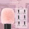 PhantAccy Pop Filter Wind Screen for Audio-Technica AT-2020 AT-2035 AT-2040 AT-2050 ATR2500 ATR2500X AT-4040 Microphones Pink Fur Noise Reduction