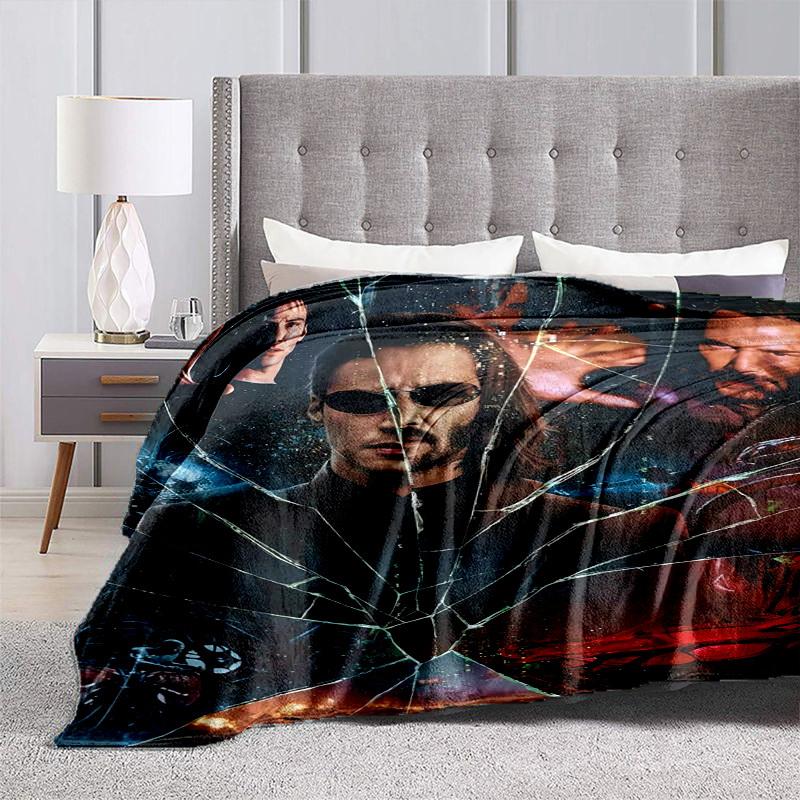 1pc Neo: The Matrix Resurrections Poster Cartoon Blanket,Portable Throw for Travel & Camping, All Season Cozy Blanket,Ideal Gift