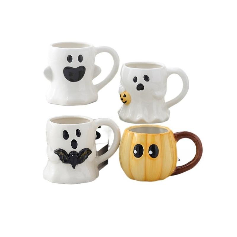 Cute Ghost Pumpkin Mug Halloween Mock Ceramic Cup Personalized Creative Design Coffee Cup Water Cup Gift