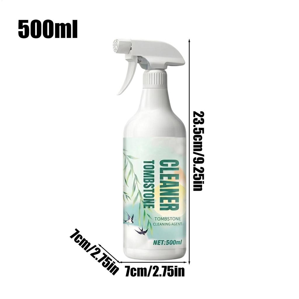 Grave Stone Cleaner Cleaning Rust Stain Remover 500ml Tombstone Cleaner Solution Spray for Outdoor Cemetery Home Kitchen Living