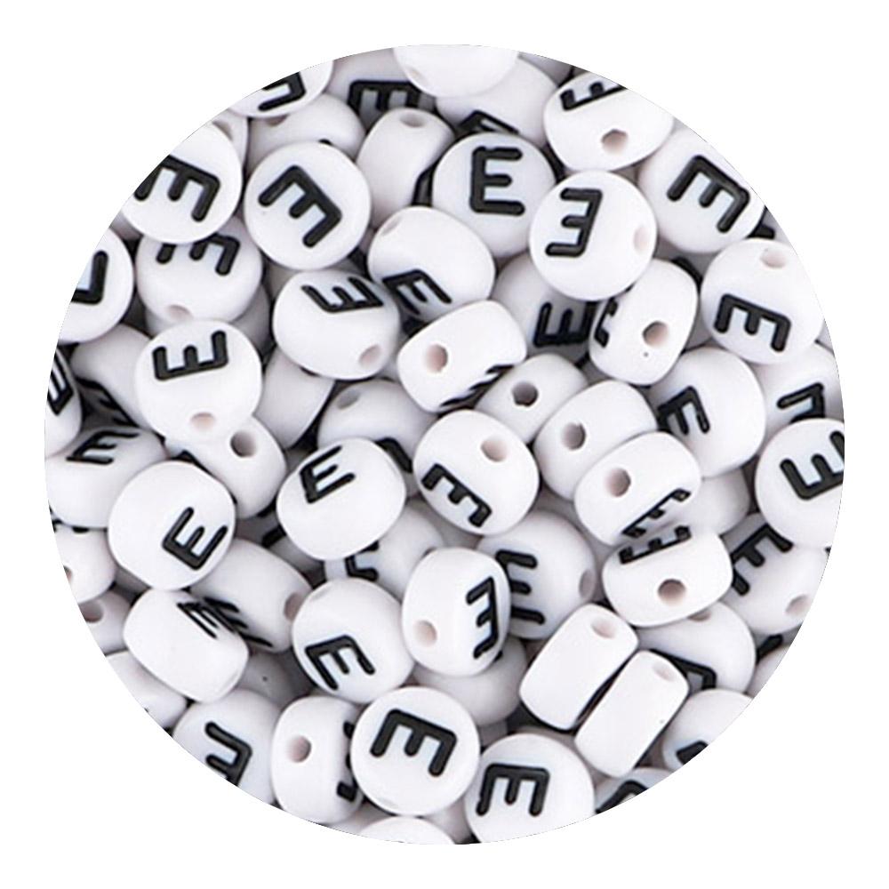50/100/200pcs/Lot 7x4mm White A-Z Round Alphabet Acrylic Letters Beads Loose Spacer For Jewelry Making DIY Bracelet Accessories