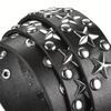 1Pcs Casual Punk Star Rivet Belt Y2K Fashion Black PU Metal Pentagram Rivet Belts Gothic Jeans Skirts Versatile Women Girls Waist Belts