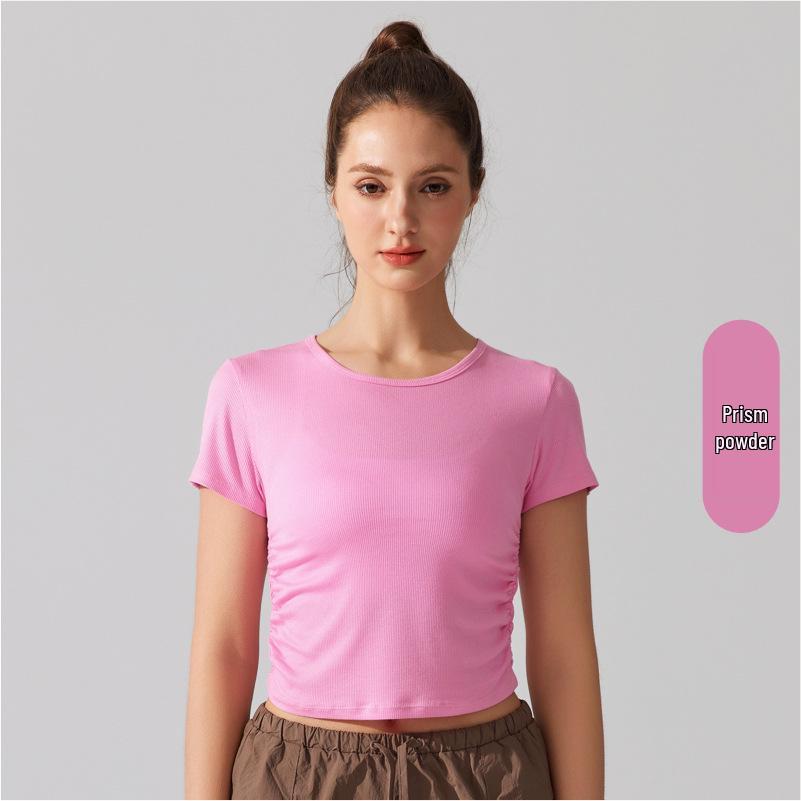 

Женский быстросохнущий рубчатый топ с круглым вырезом для йоги и фитнеса XL