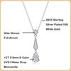 Trendy Real D Farbe 1CT Birnenschliff Moissanite Anhänger Halskette für Frauen S925 Silber Wassertropfen Diamant Halsketten