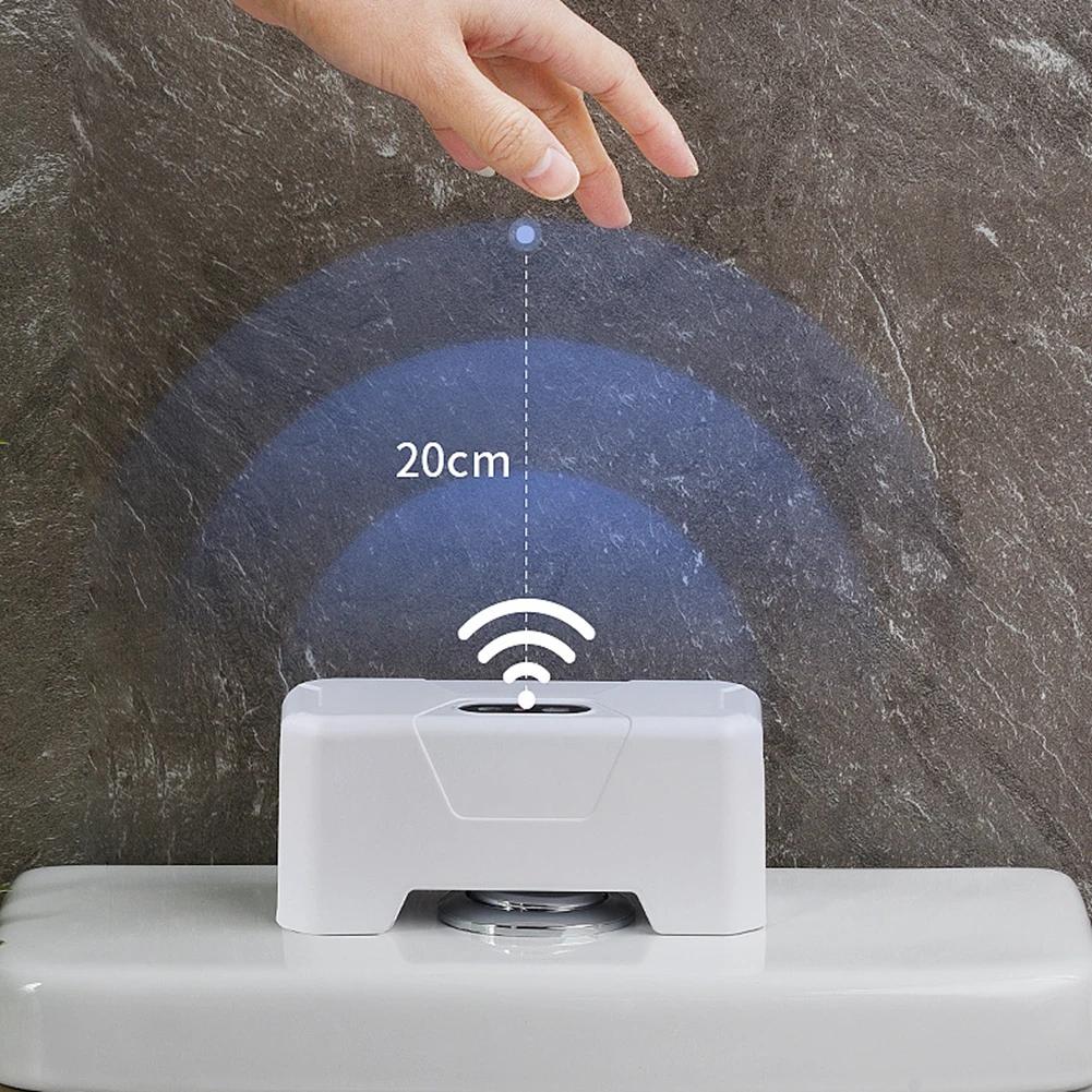 Smart Toilets Flush Sensor Button Non-Contact Intelligent Toilets Flush Button with Wireless Transmitter for Home Hotel Bathroom